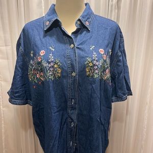 NWT Floral Embroidered Denim by Bobbie Brooks